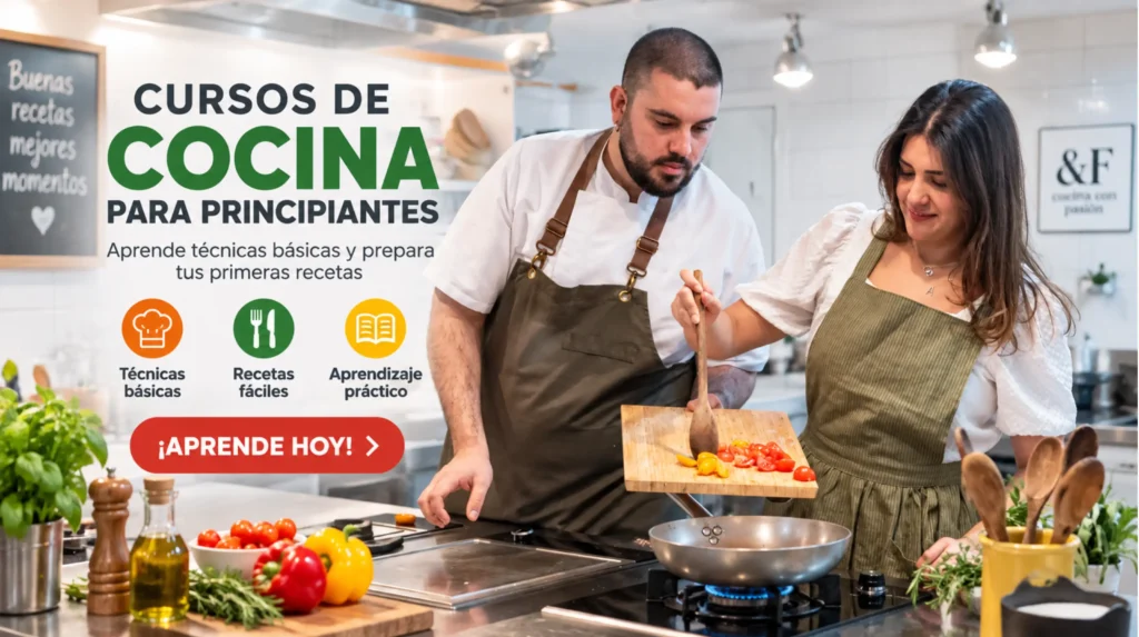 cursos de cocina para principiantes para aprender desde lo más básico