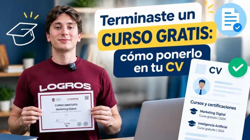 Terminaste un curso gratis: cómo ponerlo en tu CV