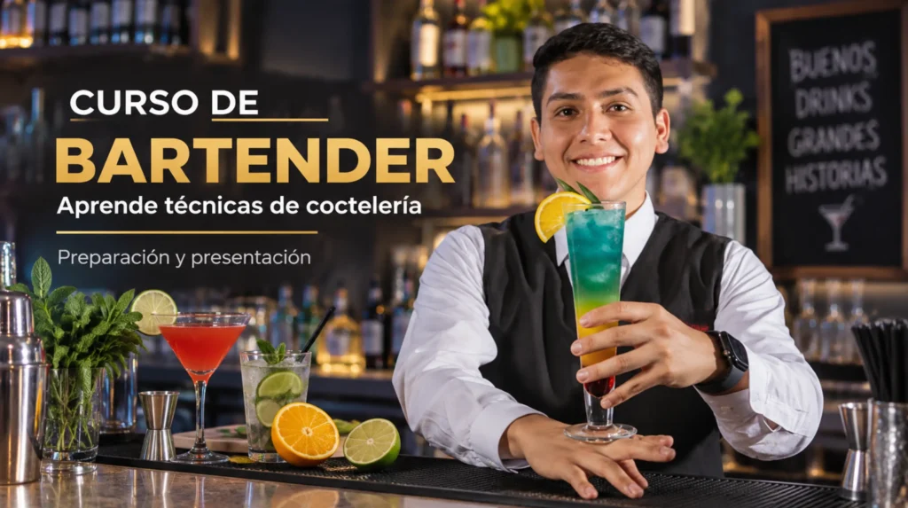 curso de bartender para aprender coctelería y técnicas profesionales ¡Inscríbete ahora!