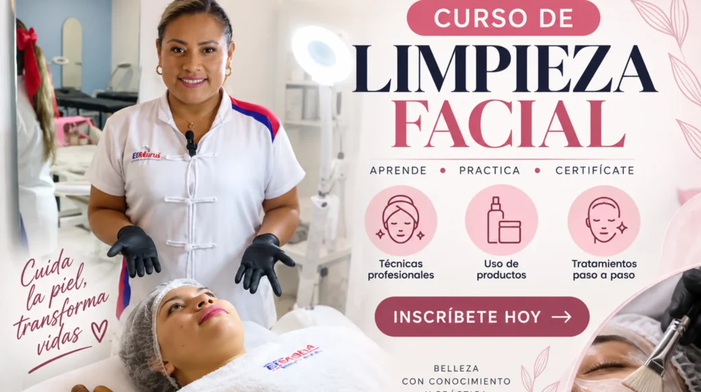 curso de limpieza facial con técnicas esenciales de cuidado profesional