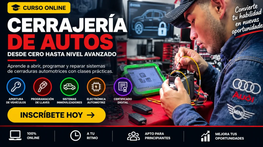 Curso cerrajería de autos ¡Empieza hoy!