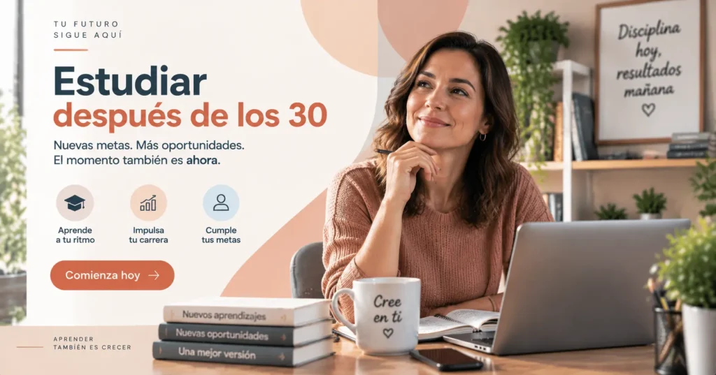Estudiar después de los 30: cómo elegir carrera o curso corto sin renunciar a tu vida